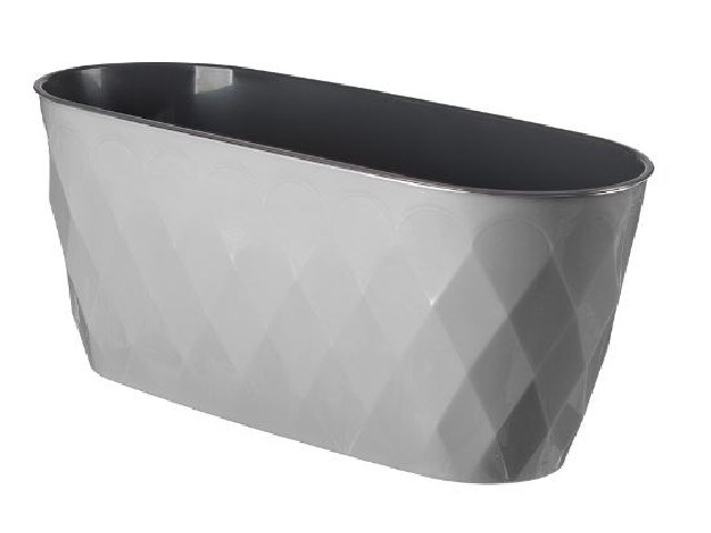 Горшок для цветов Laurel 354*152*150 мм, 5 л с дренажной вставкой (серый)